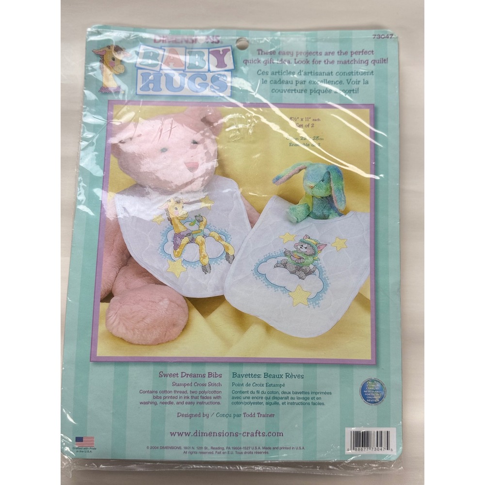 Vtg Dimensions Baby Hugs Sweet Dreams Bib Kit New